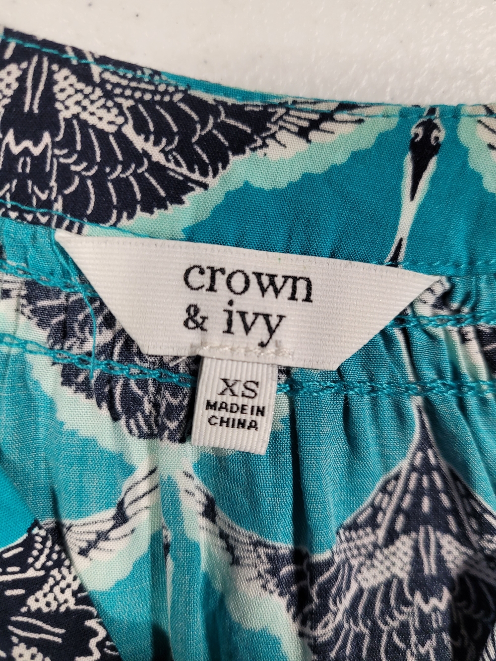 crown & ivy Teal and Black Patterned Button-Front Tunic - Picture 2 of 3